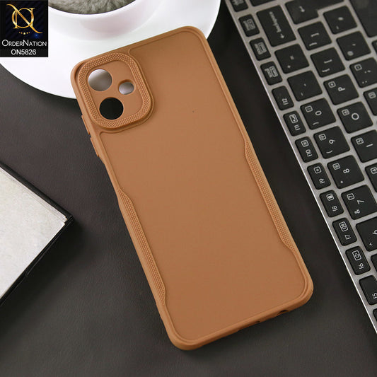 Samsung Galaxy A06 Cover - Brown - High Grade Quality Matte Sillica Soft Case With Additional Side Texture