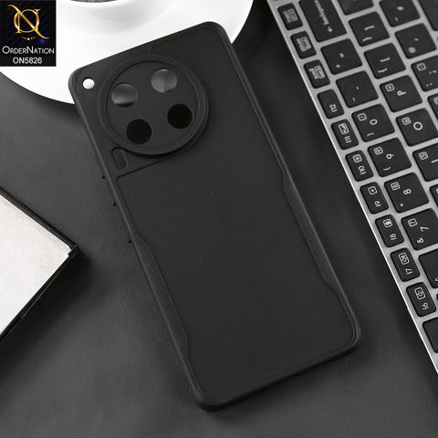 Tecno Camon 30 Cover - Black - High Grade Quality Matte Sillica Soft Case With Additional Side Texture