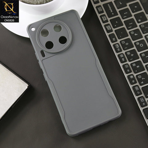 Tecno Camon 30 Cover - Gray -  High Grade Quality Matte Sillica Soft Case With Additional Side Texture