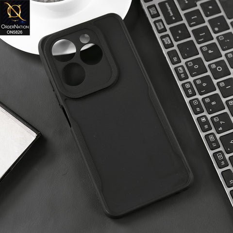Infinix Hot 40 Pro Cover - Black - High Grade Quality Matte Sillica Soft Case With Additional Side Texture