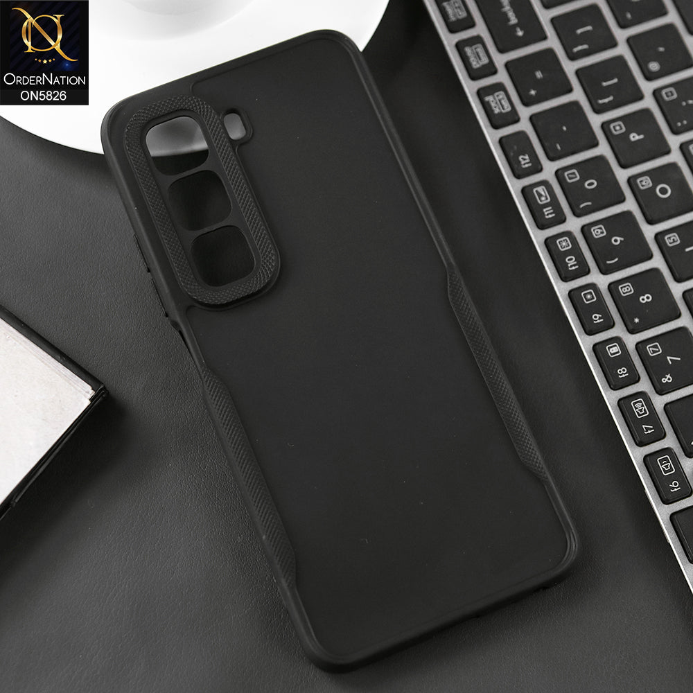 Infinix Hot 50 4G Cover - Black - High Grade Quality Matte Sillica Soft Case With Additional Side Texture