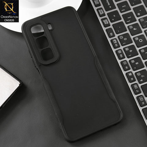 Infinix Hot 50 4G Cover - Black - High Grade Quality Matte Sillica Soft Case With Additional Side Texture