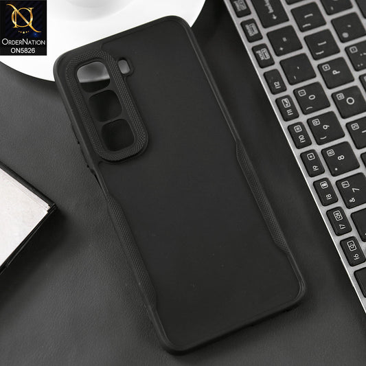 Infinix Hot 50 Pro Plus Cover - Black - High Grade Quality Matte Sillica Soft Case With Additional Side Texture