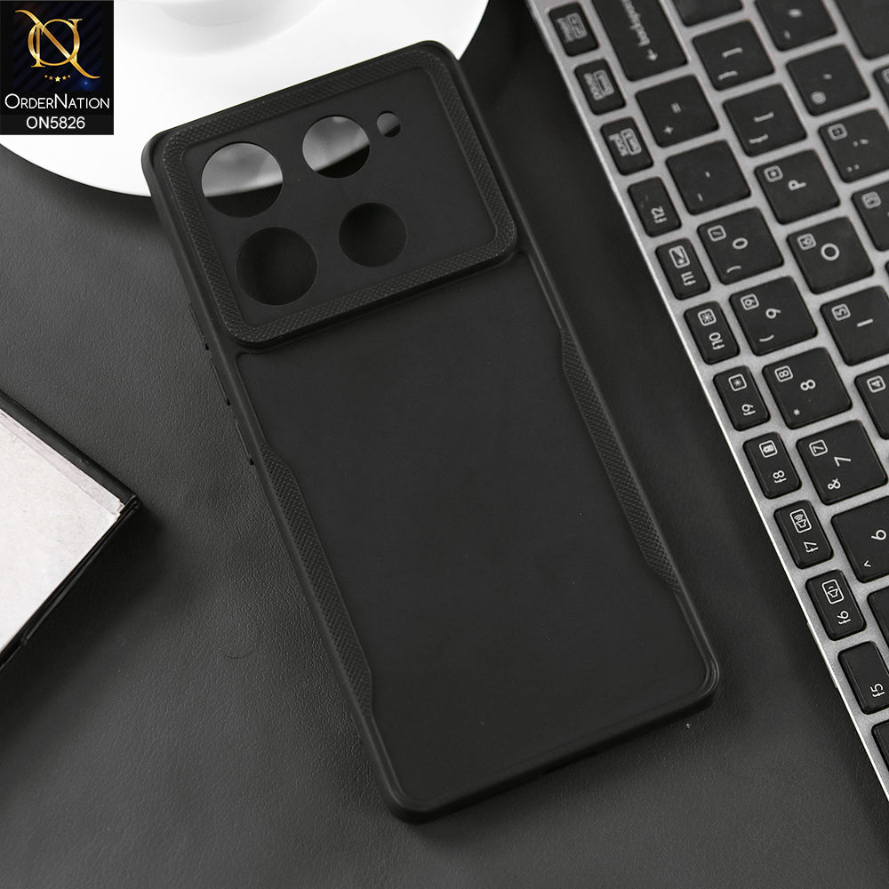 Infinix Note 40 Pro Cover - Black - High Grade Quality Matte Sillica Soft Case With Additional Side Texture