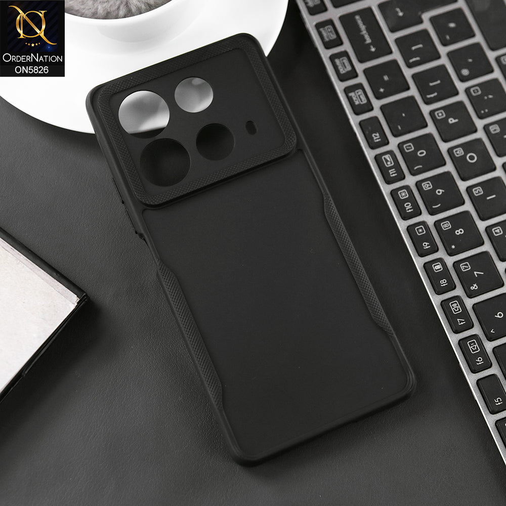 Infinix Note 40 Cover - Black - High Grade Quality Matte Sillica Soft Case With Additional Side Texture