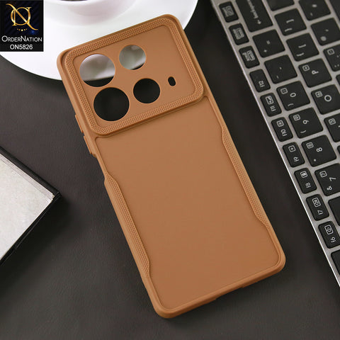 Infinix Note 40 Cover - Brown - High Grade Quality Matte Sillica Soft Case With Additional Side Texture