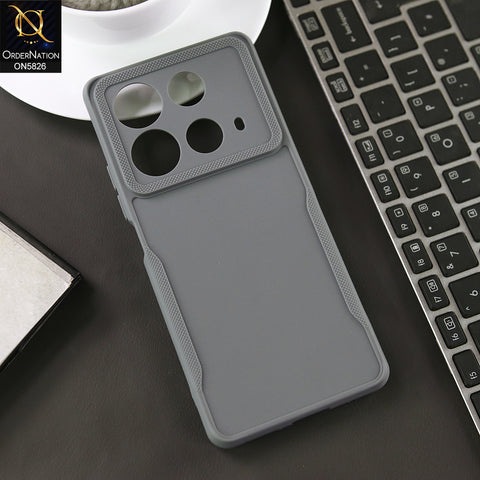 Infinix Note 40 Cover - Gray -  High Grade Quality Matte Sillica Soft Case With Additional Side Texture
