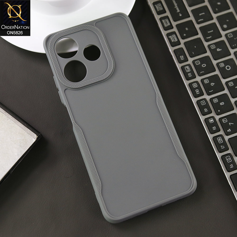 Oppo A5 Pro 5G Cover - Gray -  High Grade Quality Matte Sillica Soft Case With Additional Side Texture