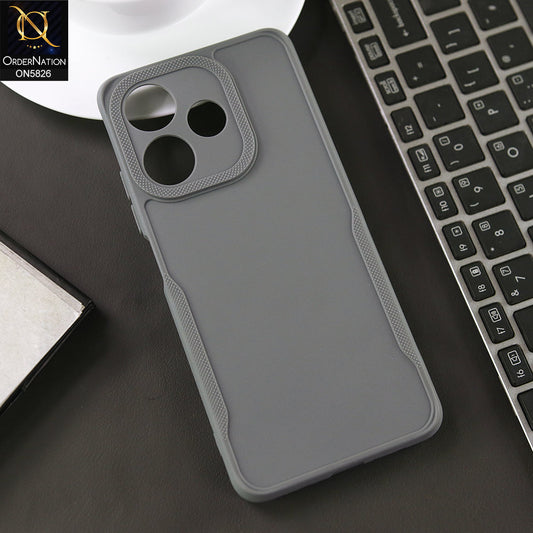 Oppo A5 Pro 4G Cover - Gray -  High Grade Quality Matte Sillica Soft Case With Additional Side Texture