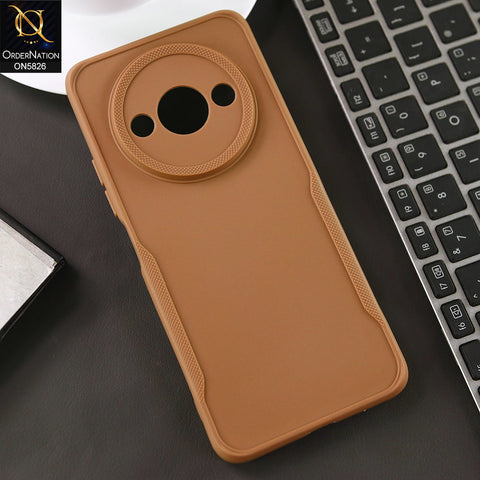 Xiaomi Redmi A3 Cover - Brown - High Grade Quality Matte Sillica Soft Case With Additional Side Texture
