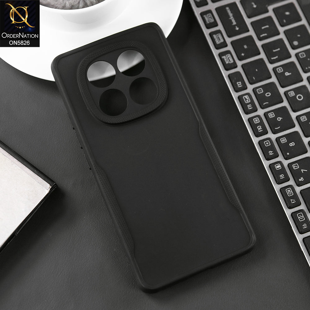 Xiaomi Redmi Note 14 Pro 4G Cover - Black - High Grade Quality Matte Sillica Soft Case With Additional Side Texture