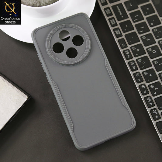 Oppo Reno 12F Cover - Gray -  High Grade Quality Matte Sillica Soft Case With Additional Side Texture