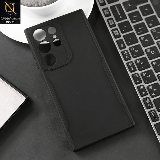 Samsung Galaxy S23 Ulta Cover - Black - High Grade Quality Matte Sillica Soft Case With Additional Side Texture