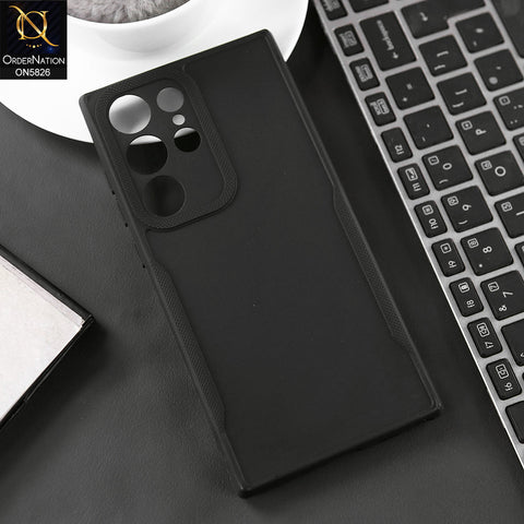 Samsung Galaxy S23 Ulta Cover - Black - High Grade Quality Matte Sillica Soft Case With Additional Side Texture