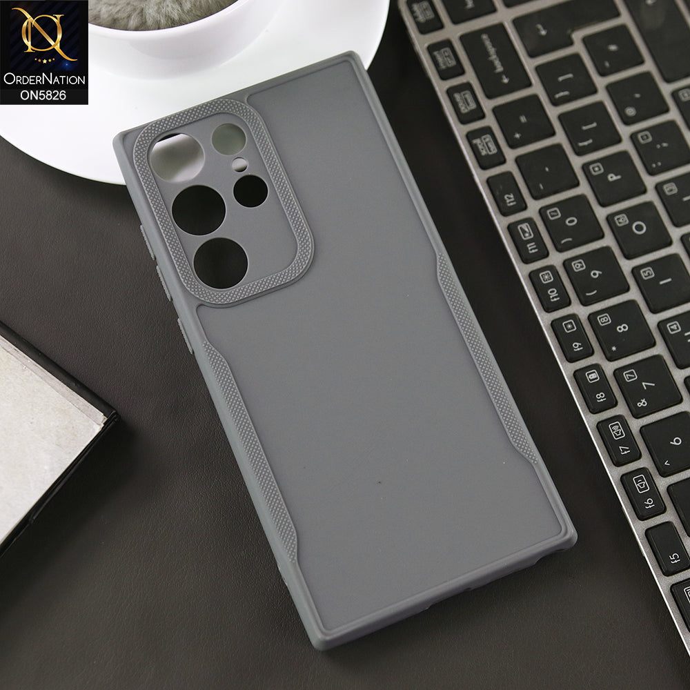Samsung Galaxy S23 Ulta Cover - Gray -  High Grade Quality Matte Sillica Soft Case With Additional Side Texture