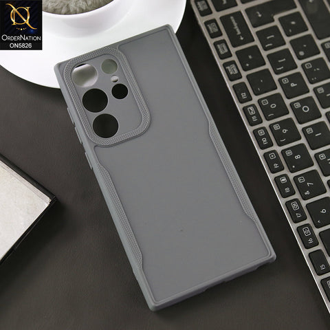 Samsung Galaxy S24 Ulta Cover - Gray -  High Grade Quality Matte Sillica Soft Case With Additional Side Texture