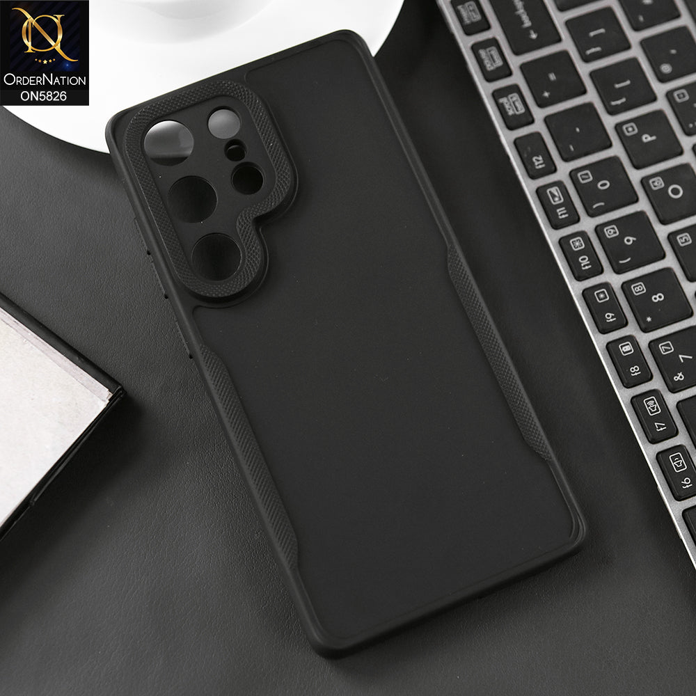 Samsung Galaxy S25 Ulta Cover - Black - High Grade Quality Matte Sillica Soft Case With Additional Side Texture
