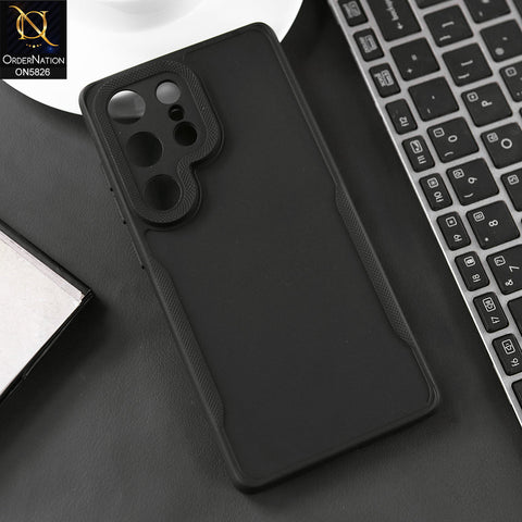 Samsung Galaxy S25 Ulta Cover - Black - High Grade Quality Matte Sillica Soft Case With Additional Side Texture