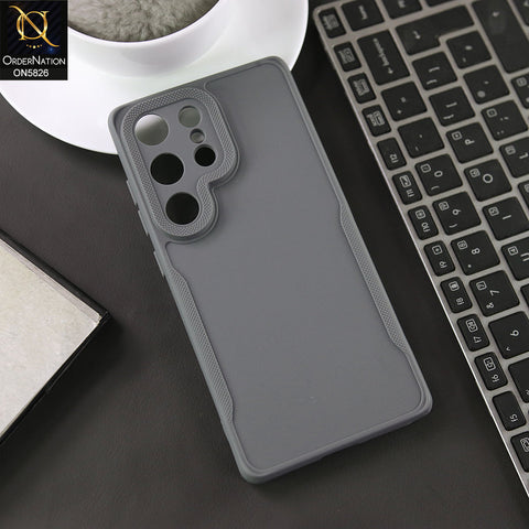 Samsung Galaxy S25 Ulta Cover - Gray -  High Grade Quality Matte Sillica Soft Case With Additional Side Texture