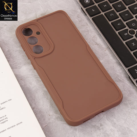 Samsung Galaxy S23 FE Cover - Brown - High Grade Quality Matte Sillica Soft Case With Additional Side Texture