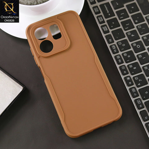 Infinix Smart 9 Cover - Brown - High Grade Quality Matte Sillica Soft Case With Additional Side Texture