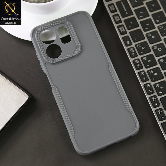 Infinix Smart 9 HD Cover - Gray -  High Grade Quality Matte Sillica Soft Case With Additional Side Texture