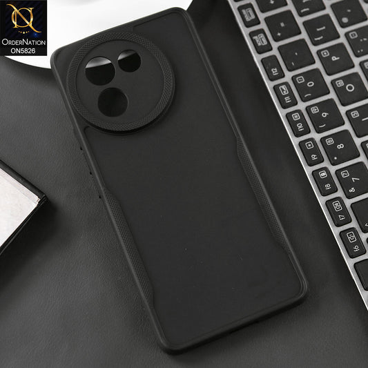 Vivo V30e Cover - Black - High Grade Quality Matte Sillica Soft Case With Additional Side Texture