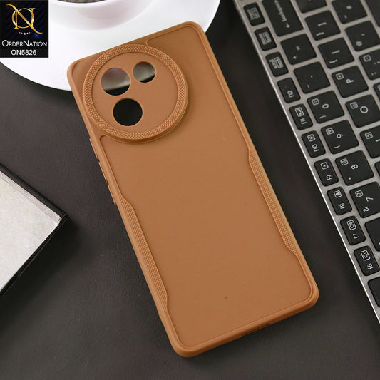 Vivo V30e Cover - Brown - High Grade Quality Matte Sillica Soft Case With Additional Side Texture