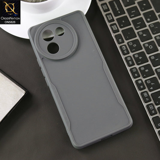Vivo V30e Cover - Gray -  High Grade Quality Matte Sillica Soft Case With Additional Side Texture