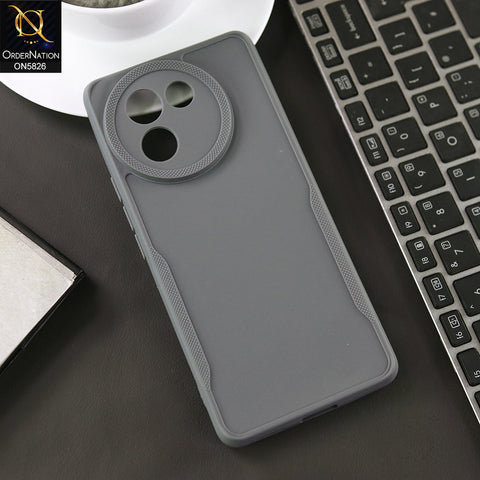 Vivo V30e Cover - Gray -  High Grade Quality Matte Sillica Soft Case With Additional Side Texture