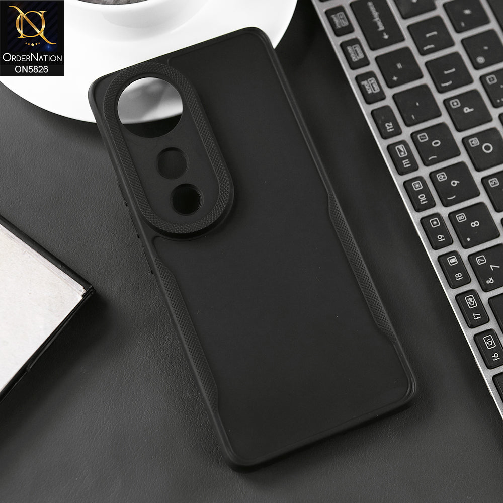 Vivo V40 Pro Cover - Black - High Grade Quality Matte Sillica Soft Case With Additional Side Texture