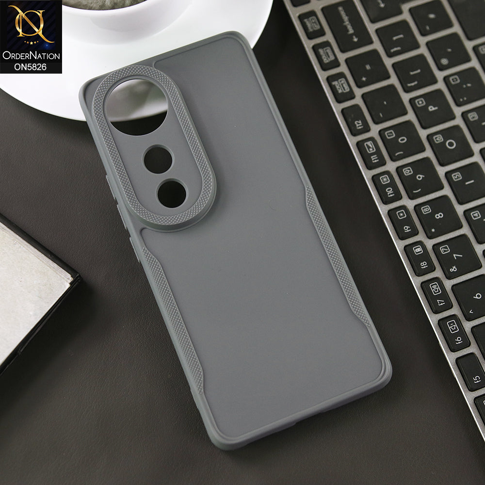 Vivo V40 Pro Cover - Gray -  High Grade Quality Matte Sillica Soft Case With Additional Side Texture
