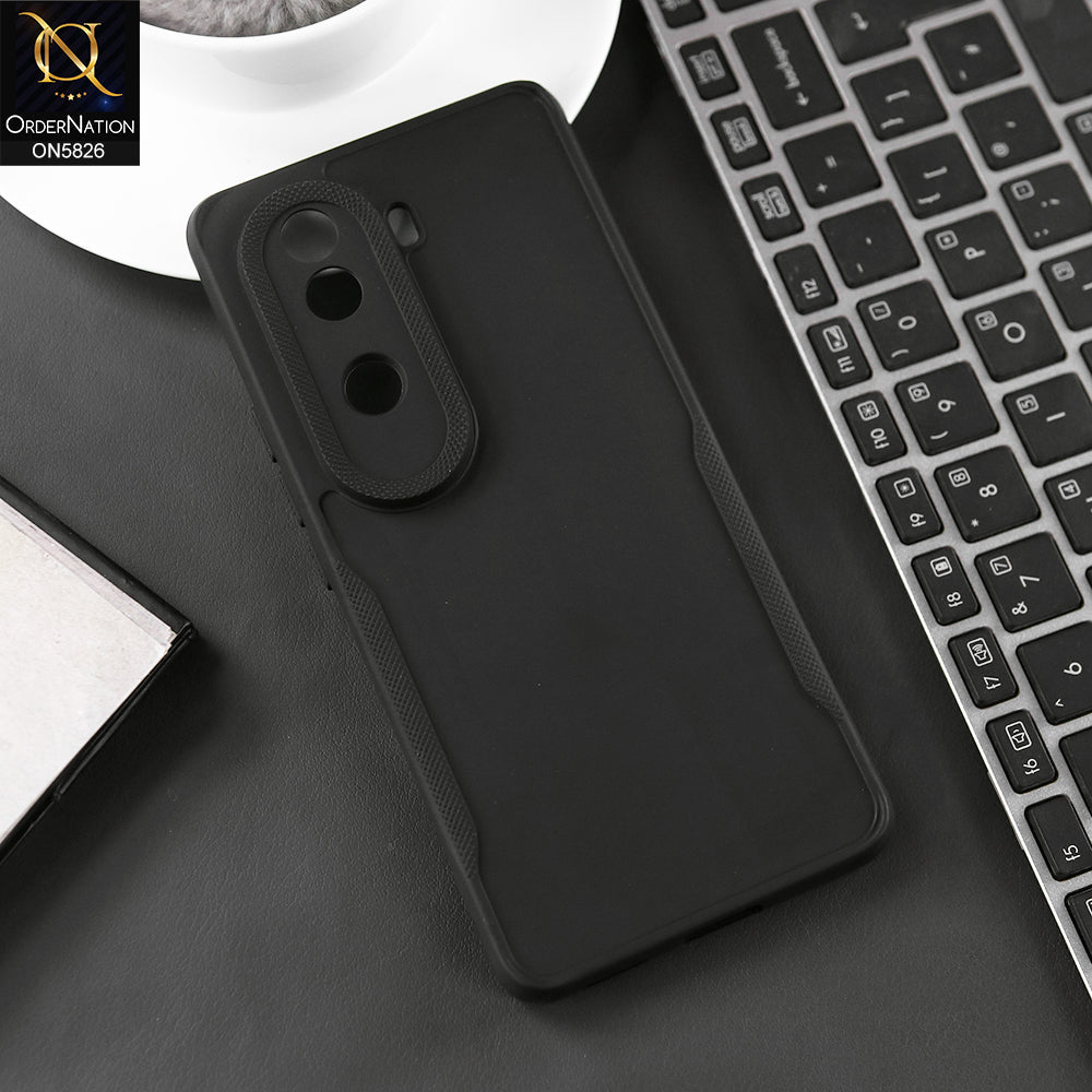 Vivo V40e Cover - Black - High Grade Quality Matte Sillica Soft Case With Additional Side Texture