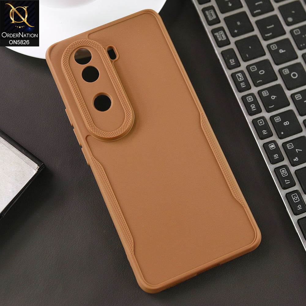 Vivo iQOO Z9s Cover - Brown - High Grade Quality Matte Sillica Soft Case With Additional Side Texture