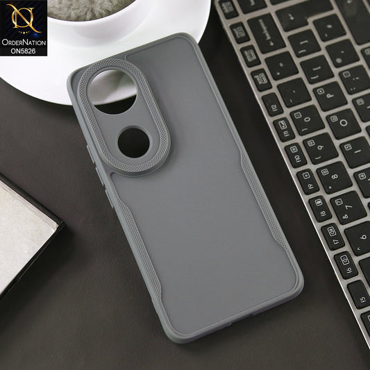 Vivo V50 Cover - Gray -  High Grade Quality Matte Sillica Soft Case With Additional Side Texture