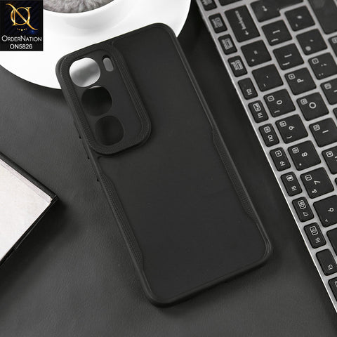 Vivo V40 Lite (IDN) Cover - Black - High Grade Quality Matte Sillica Soft Case With Additional Side Texture