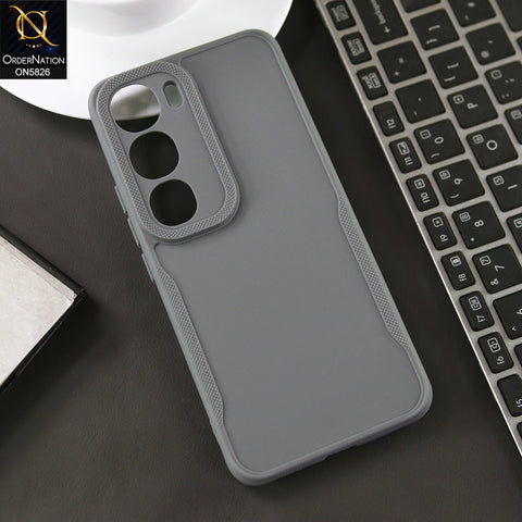 Vivo V40 Lite (IDN) Cover - Gray -  High Grade Quality Matte Sillica Soft Case With Additional Side Texture