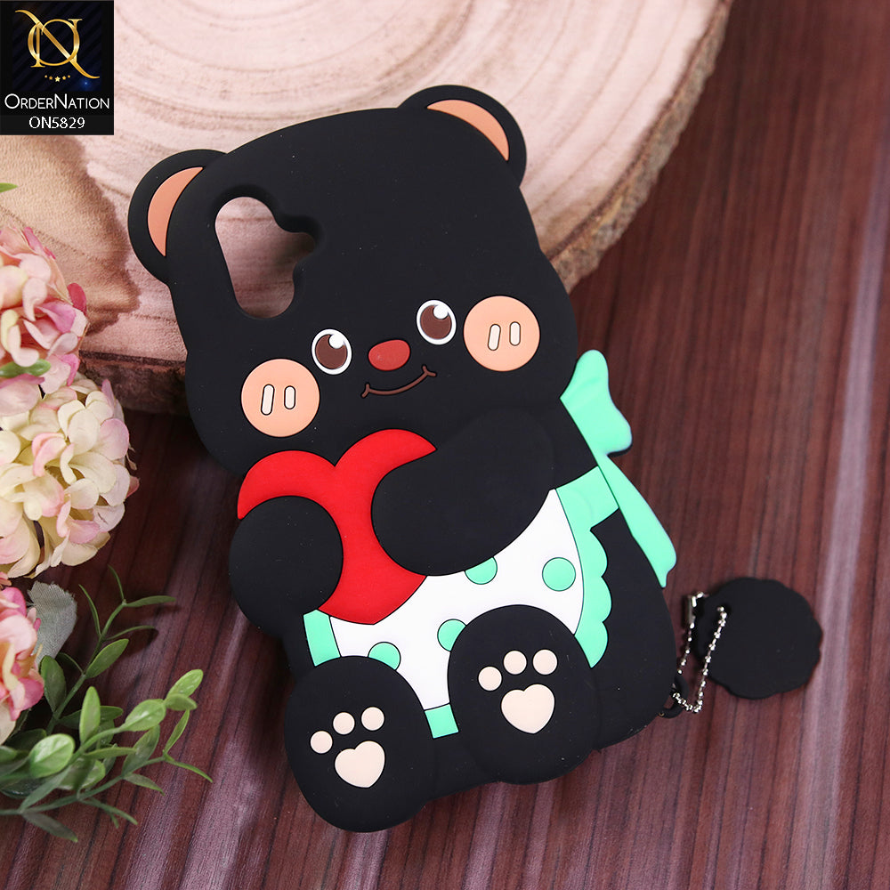 Samsung Galaxy A06 Cover - Black - Endearing Adorable 3D Super Marshy Bear Case