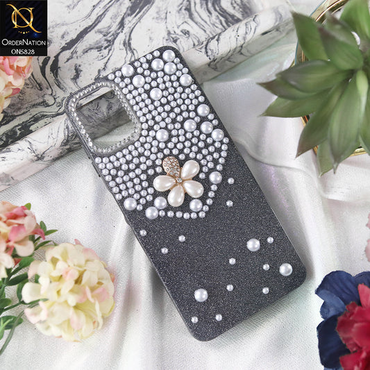 Samsung Galaxy A06 Cover - Black - Adorable Pretty RhineStones And Pearls Zone Feminine Case