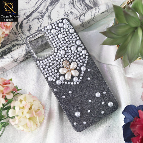 Samsung Galaxy A06 Cover - Black - Adorable Pretty RhineStones And Pearls Zone Feminine Case