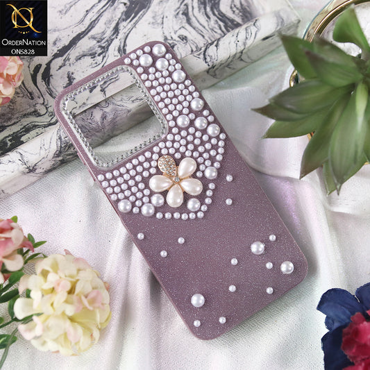 Infinix Hot 10 Play Cover - Purple -  Adorable Pretty RhineStones And Pearls Zone Feminine Case