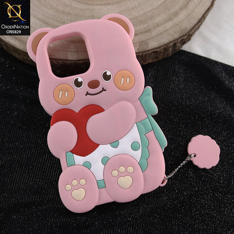 iPhone 11 Pro Max Cover - Light Pink - Endearing Adorable 3D Super Marshy Bear Case