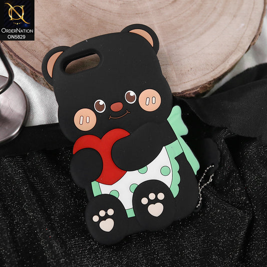 iPhone 8 Plus / 7 Plus Cover - Black -   Endearing Adorable 3D Super Marshy Bear Case