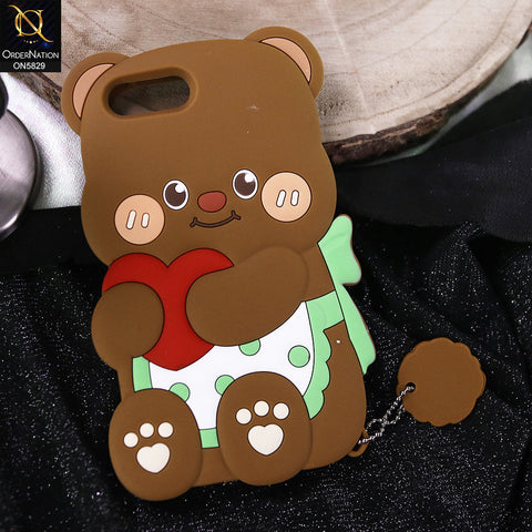 iPhone 8 Plus / 7 Plus Cover - Brown -   Endearing Adorable 3D Super Marshy Bear Case