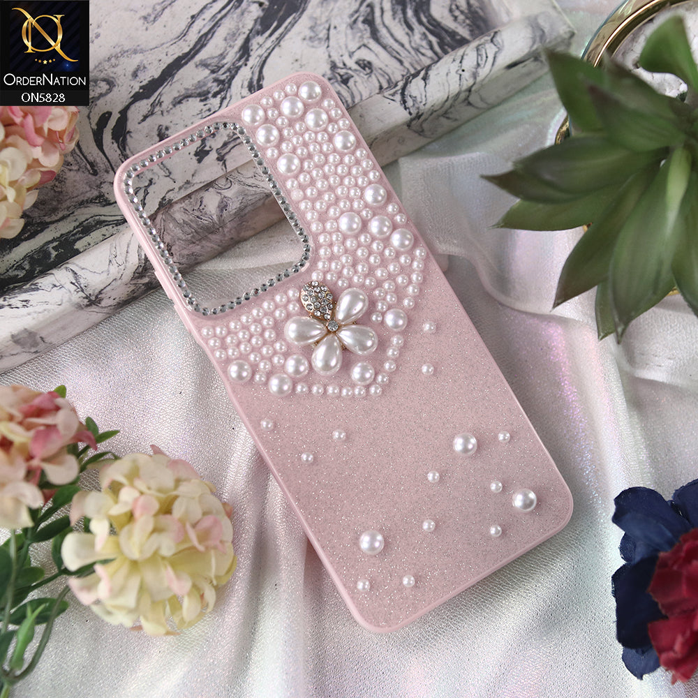 Xiaomi Redmi 15 4G Cover - Pink -  Adorable Pretty RhineStones And Pearls Zone Feminine Case
