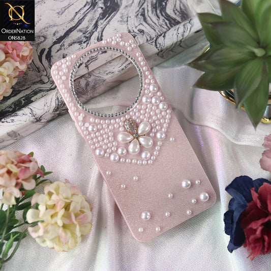 Xiaomi Redmi A3 Cover - Pink -  Adorable Pretty RhineStones And Pearls Zone Feminine Case