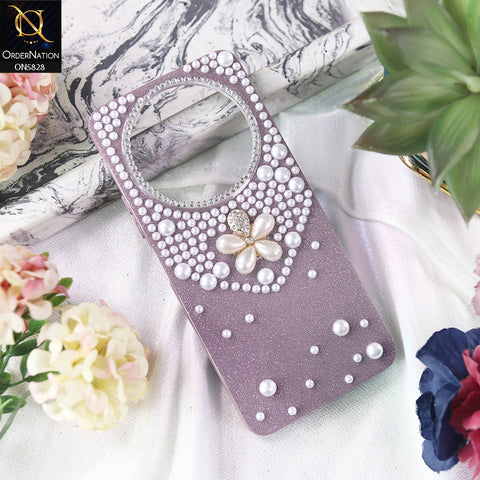 Xiaomi Redmi A3x Cover - Purple -  Adorable Pretty RhineStones And Pearls Zone Feminine Case