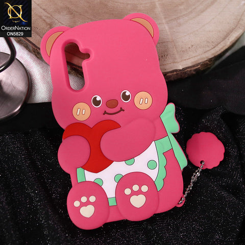 Samsung Galaxy A15 4G Cover - Dark Pink -   Endearing Adorable 3D Super Marshy Bear Case