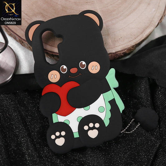 Samsung Galaxy F17 Cover - Black -   Endearing Adorable 3D Super Marshy Bear Case