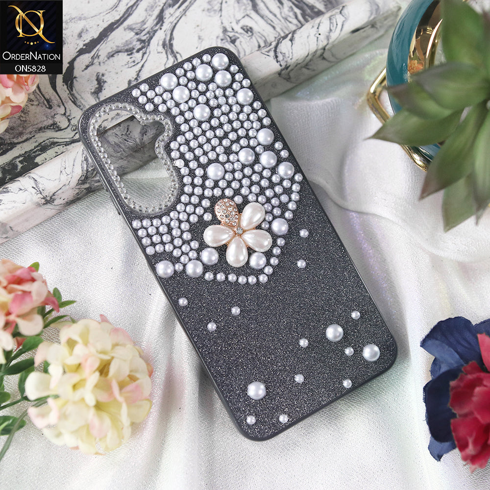 Samsung Galaxy A26 Cover - Black - Adorable Pretty RhineStones And Pearls Zone Feminine Case